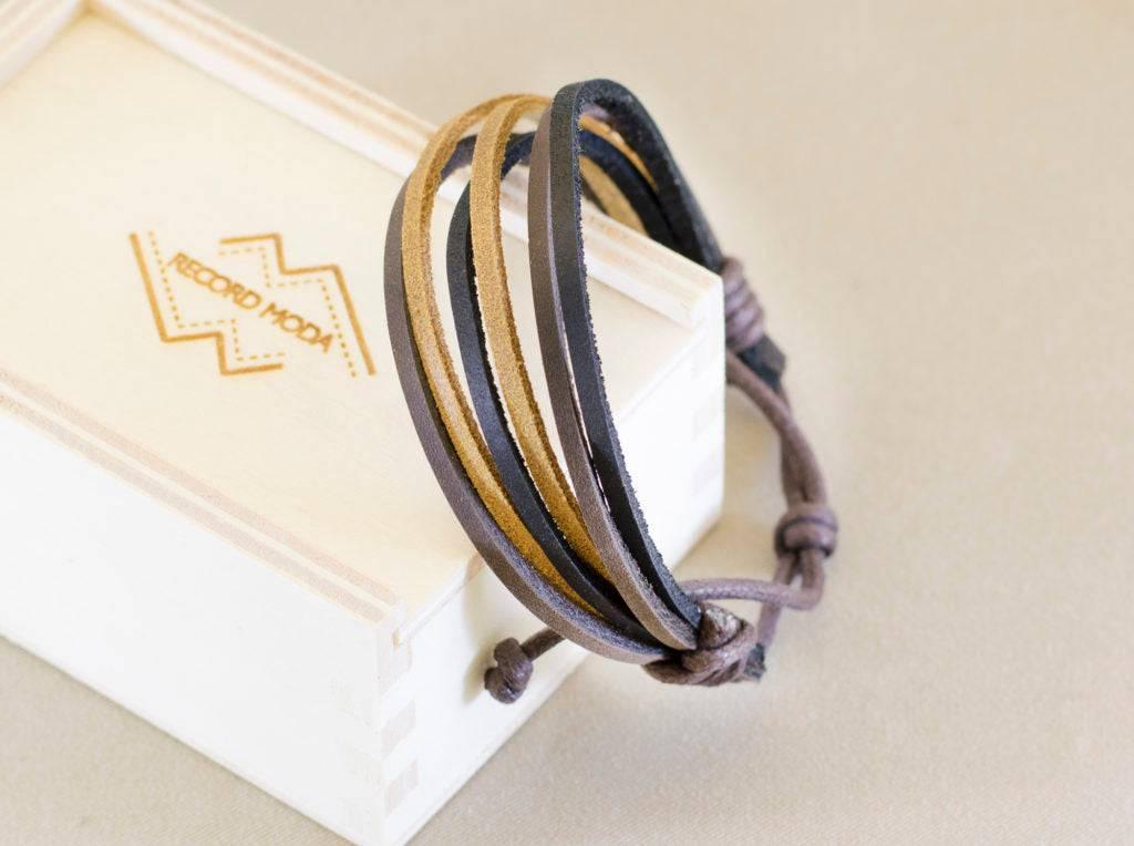 BRACCIALE IN CUOIO A SEI FILI - Record Moda