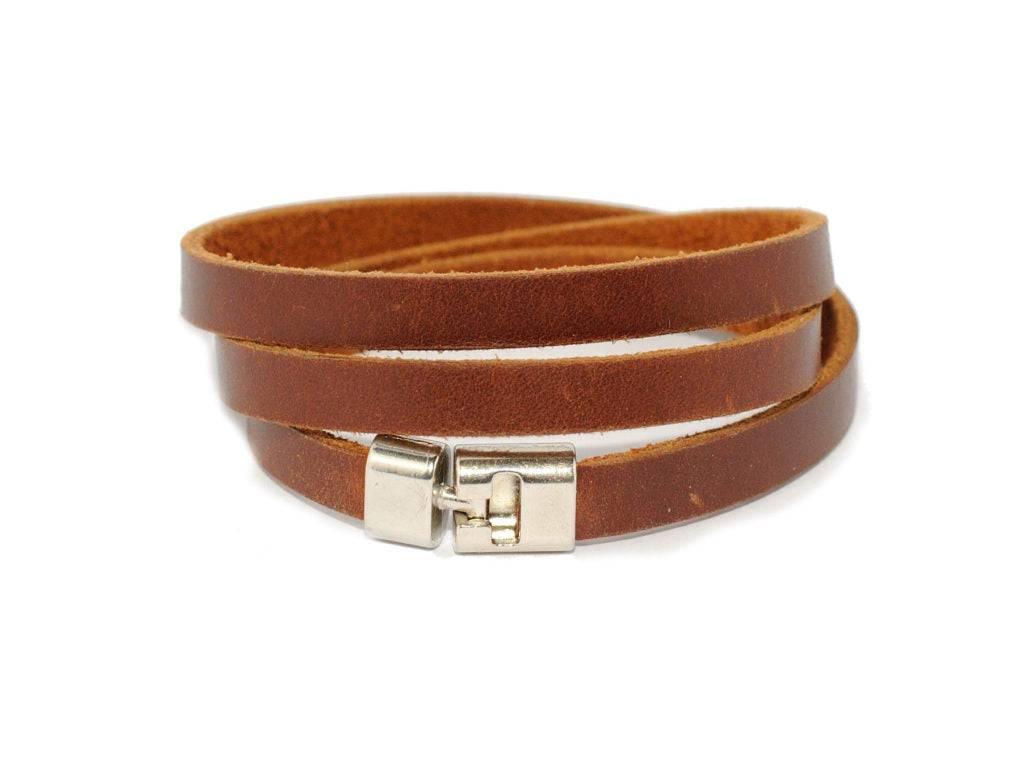 BRACCIALE IN CUOIO TRIPLO GIRO - Record Moda