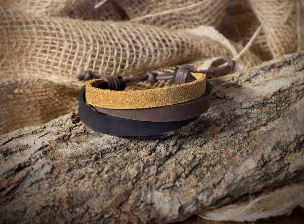 BRACCIALE UOMO CUOIO A TRE FASCE - Record Moda